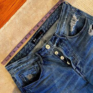 3x1 Distressed high rise Button - up Jeans